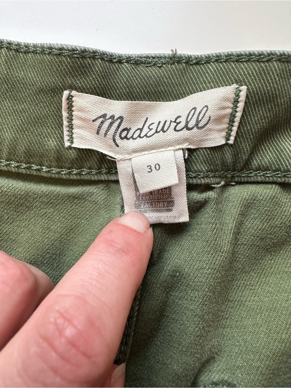 Madewell Olive Green Women's High-Rise Utility Shorts - Picture 4 of 5